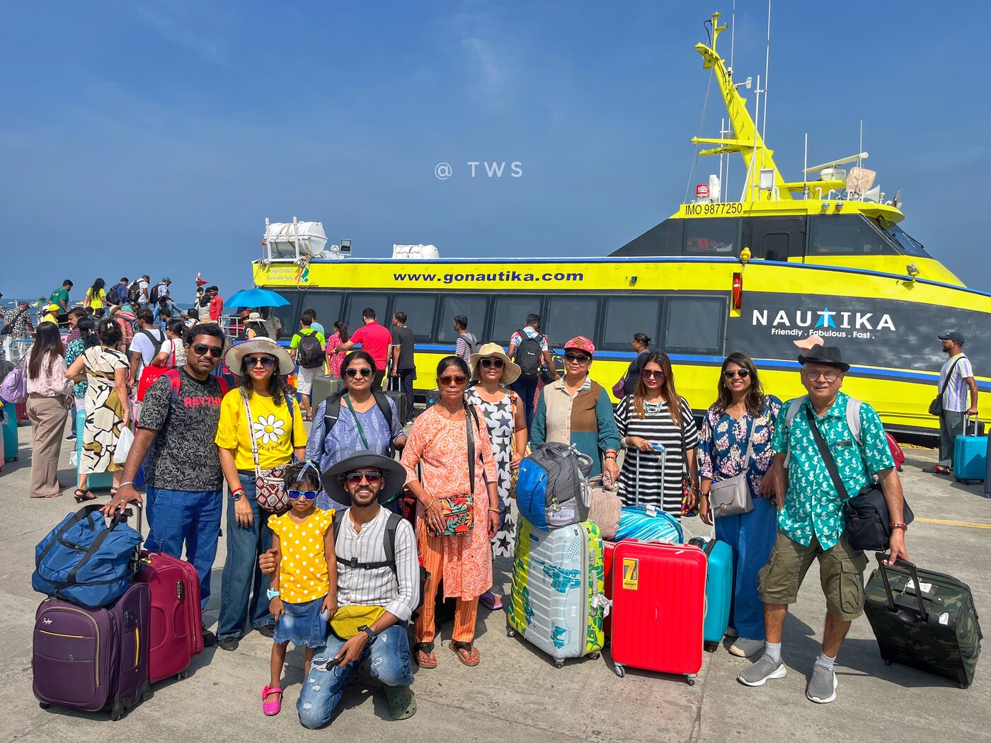 Group boarding a ferry in Andaman