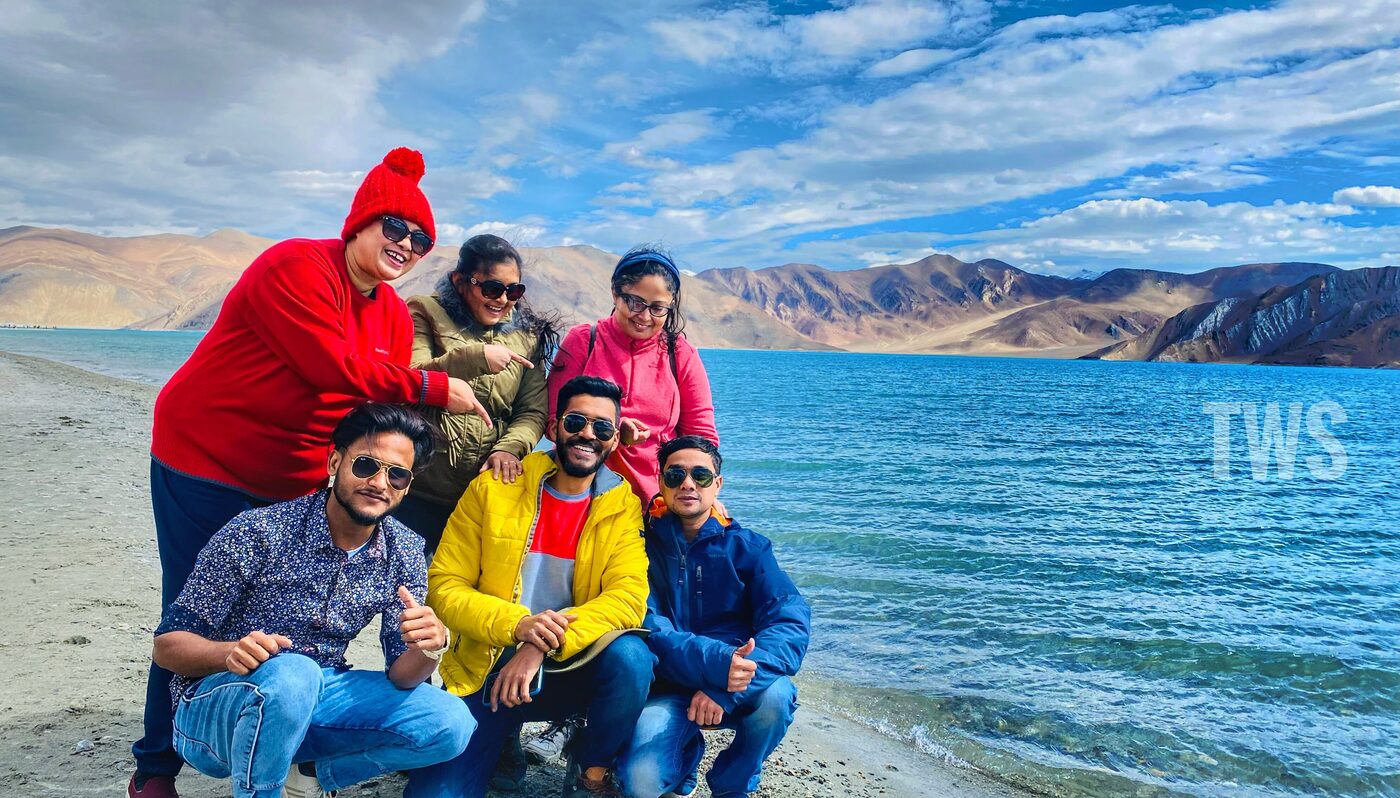 Group at Pangong Lake, Ladakh